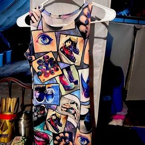 Woman’s colorful fashion dress